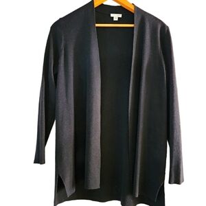 J Jill Black Wool Blend Draped Front Women's Cardigan Sweater Size Small